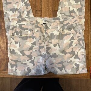 Neutral Pink & Gray Camo Jeans